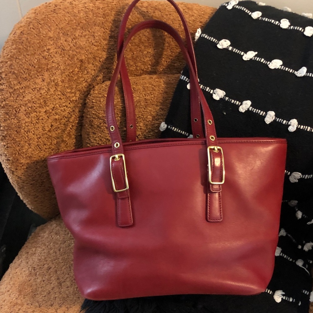 Coach Brick Leather Shoulder Bag